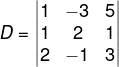 Clculo de valor de D em sistema linear 3x3