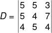 Clculo de valor de D em sistema linear 3x3