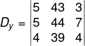 Clculo de valor de Dy em sistema linear 3x3