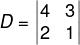 Clculo de valor de D em sistema linear 2x2