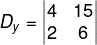 Clculo de valor de Dy em sistema linear 2x2