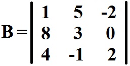 ​Clculo do determinante da matriz B atravs da Regra de Sarrus